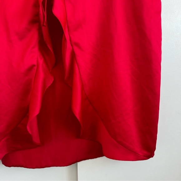 Victoria's Secret Red Love Heart Satin Robe Ruffled - Picture 5 of 5